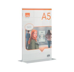 Nobo A5 Counter Top Acrylic Freestanding Poster Frame Clear 1915595