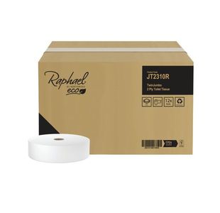 Raphael 2-Ply Twin Jumbo Toilet Roll 310m (Pack of 12) JT2310RDS