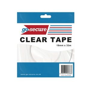 GoSecure Small Tape 19mmx33m Clear (Pack of 12) PB02298