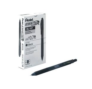 Pentel EnerGel X Retractable Gel Pen Medium Black (Pack of 12) BL107-AX