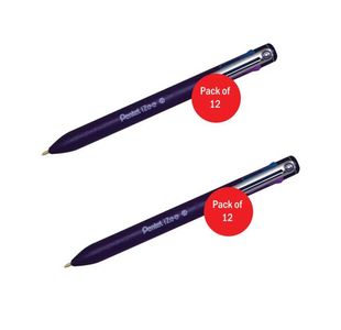 Pentel iZee 4 Colours Ballpoint Pen (Pack of 12) 2 For 1