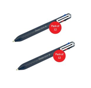 Pentel iZee 4 Colours Ballpoint Pen Blue Barrel (Pack of 12) 2 for 1