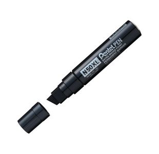 Pentel N50XL Marker Chisel Tip Black (Pack of 6) N50XL-A