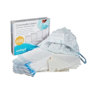 Aidapt Commode Liners with Absorbent Pads (Pack of 50) VS216CL