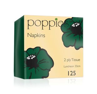 Poppies 2-Ply Napkins 33cm Forest Green (Pack of 2000) 3324FG/CASE