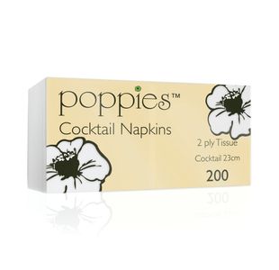 Poppies Cocktail Napkins White (Pack of 2000) 2424WH2