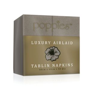 Poppies Tablin Napkins 8 Fold 40cm Mocha (Pack of 500) 4048MO