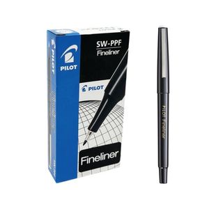 Pilot Fineliner Black Pens (Pack of 12) SWPPBlack