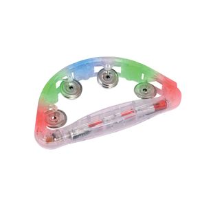 Flashing LED Light Up Tambourine Plastic Large STAM
