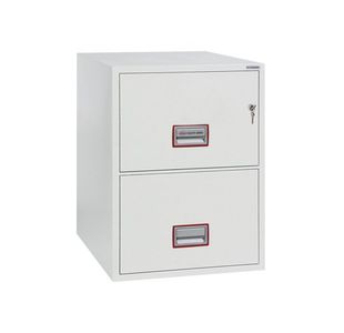 Phoenix FS2272K Vertical Fire File 2 Drawer Key Lock White FS2272K