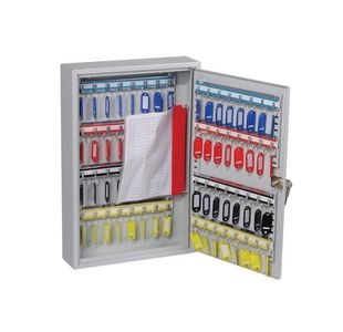 Phoenix Commercial Key Cabinet 64 Hook Key Lock Grey KC0602K