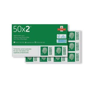 Royal Mail Second Class Postage Stamp Sheet (Pack of 50) BBS2
