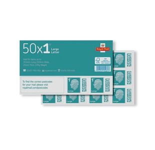 Royal Mail First Class Large Postage Stamps Sheet (Pack of 50) BBSL1
