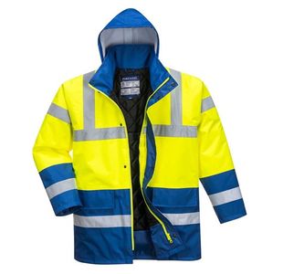 Portwest Hi Vis Contrast Winter Traffic Jacket XL Yellow/Royal