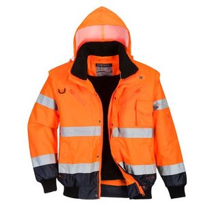 Portwest Hi Vis 3-in-1 Contrast Bomber Jacket M Orange/Navy