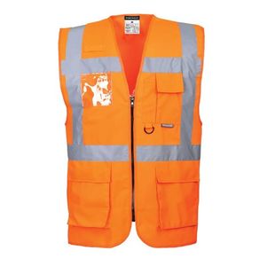Portwest Berlin Hi Vis Executive Vest M Orange (Pack of 10)