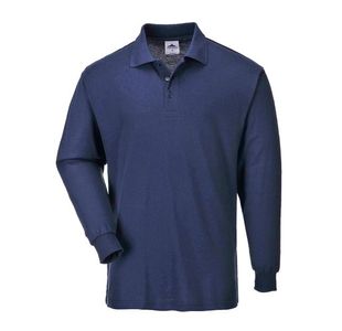 Portwest Genoa Long Sleeved Polo Shirt S Navy