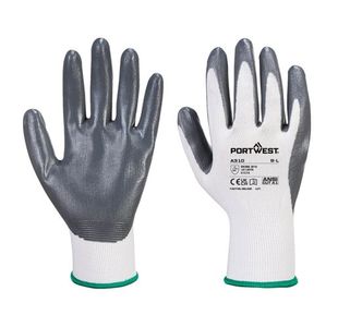 Portwest Flexo Grip Nitrile Glove L Gry/White (Pack of 12)