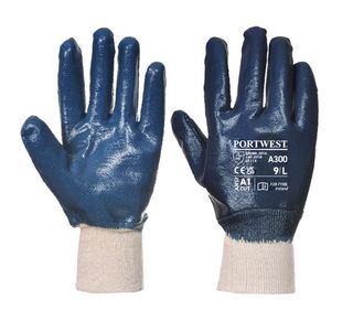 Portwest Nitrile Knitwrist L Navy (Pack of 12)
