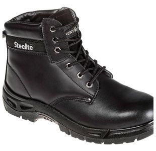 Portwest Steel Action Leather Ankle Boot S3 SR 43 Blk