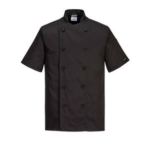 Portwest Kent Chefs Jacket S/S M Blk