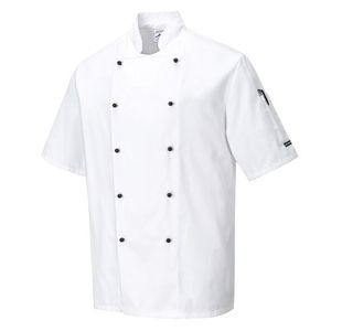 Portwest Kent Chefs Jacket S/S XS White
