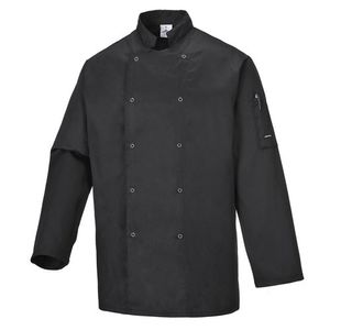 Portwest Suffolk Chefs Jacket L/S S Blk