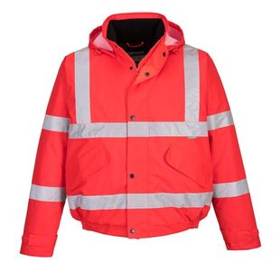Portwest Hi Vis Winter Bomber Jacket 2XL Red