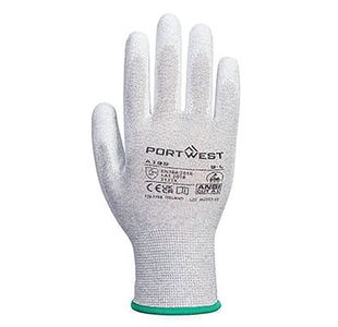 Portwest Anti-Static PU Palm Glove 1 Pair Grey Medium (Pack of 12) A199GRRM