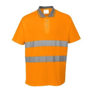 Portwest Hi Vis Cotton Comfort Polo Shirt S/S M Orange