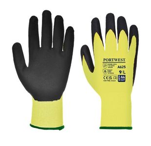Portwest Vis-Tex Cut Resistant Glove PU L Yellow/Blk (Pack of 12)