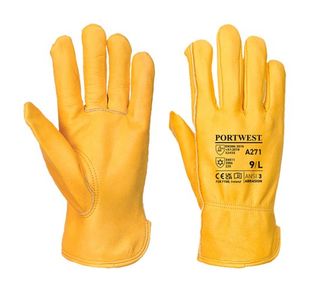 Portwest Lined Driver Glove L Tan (Pack of 12)