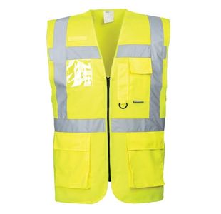 Portwest Berlin Hi Vis Executive Vest 7XL Yellow (Pack of 10)