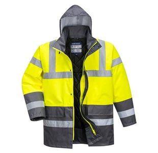 Portwest Hi Vis Contrast Winter Traffic Jacket XL Yellow/Gry