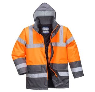 Portwest Hi Vis Contrast Winter Traffic Jacket L Orange/Gry