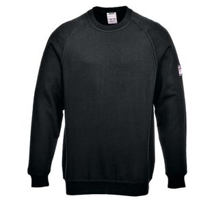 Portwest Flame Resistant Anti-Static Long Sleeve Sweatshirt L Blk