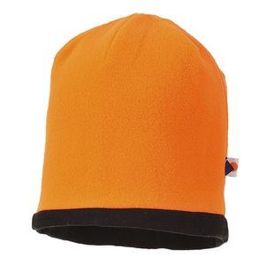Portwest Reversible Hi Vis Beanie Hat Orange/Blk (Pack of 12)