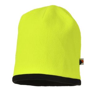 Portwest Reversible Hi Vis Beanie Hat Yellow/Blk (Pack of 12)