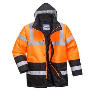 Portwest Hi Vis Contrast Winter Traffic Jacket M Orange/Blk