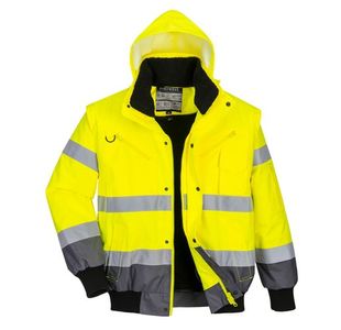 Portwest Hi Vis 3-in-1 Contrast Bomber Jacket 3XL Yellow/Gry
