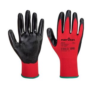 Portwest Flexo Grip Nitrile Glove M Red/Blk (Pack of 12)