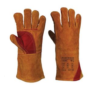 Portwest Reinforced Welding Gauntlet XL Brown (Pack of 6)
