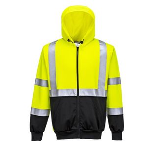 Portwest Hi Vis Contrast Zipped Hoodie 3XL Yellow/Blk