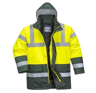 Portwest Hi Vis Contrast Winter Traffic Jacket XS Yellow/Green