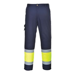Portwest Hi Vis Contrast Class 1 Service Trousers M Yellow/Navy Tall