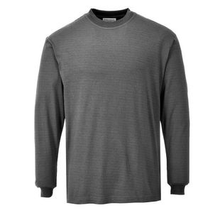 Portwest Flame Resistant Anti-Static Long Sleeve T-Shirt 3XL Gry
