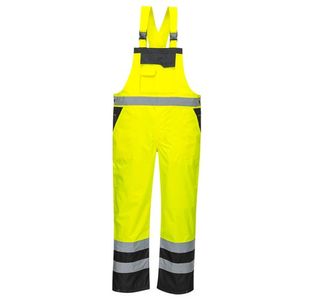 Portwest Hi Vis Breathable Contrast Rain Bib and Brace 3XL Yellow/Blk