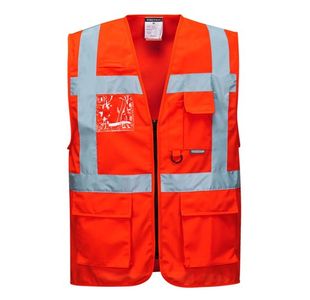 Portwest Berlin Hi Vis Executive Vest L Red (Pack of 10)