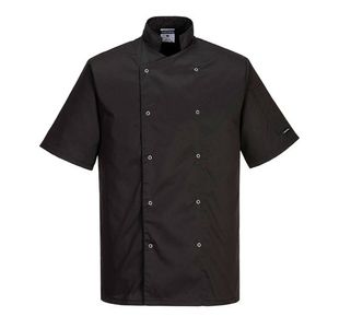 Portwest Cumbria Chefs Jacket S/S 4XL Blk