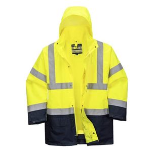 Portwest Hi Vis 5-in-1 Contrast Essential Jacket L Yellow/Navy